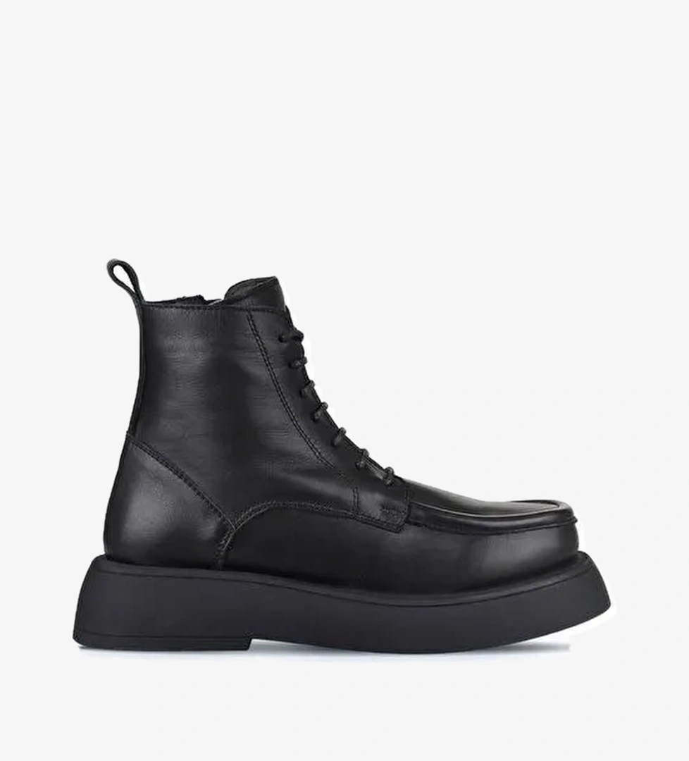 Bueno Shoes Siyah Deri Kadın Dolgu Topuklu Bot 01wz6405 - Görsel 1