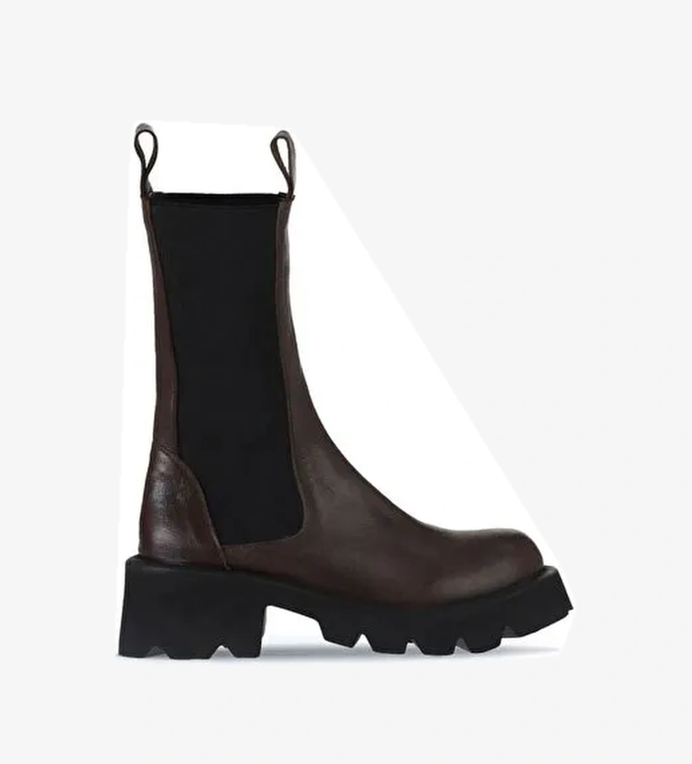 Bueno Shoes Kahverengi Deri Kadın Topuklu Bot 01wt1703 - Görsel 1