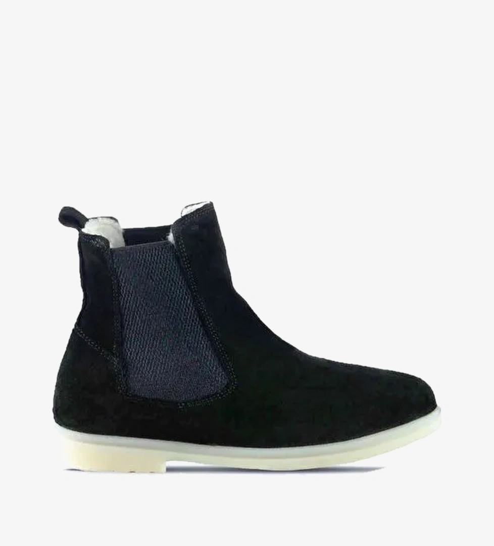 Bueno Shoes Siyah Süet Kadın Düz Bot 01wt3300