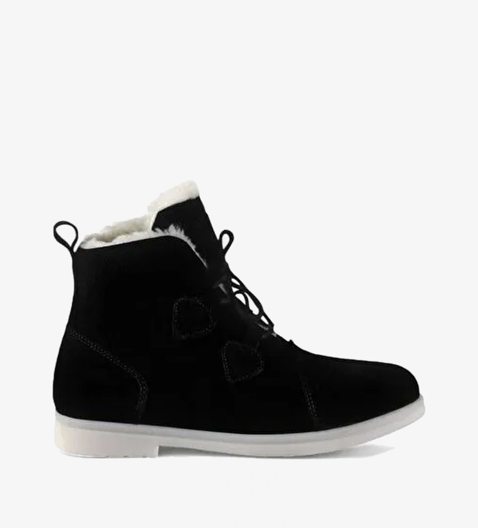 Bueno Shoes Siyah Süet Kadın Düz Bot 01wt3301