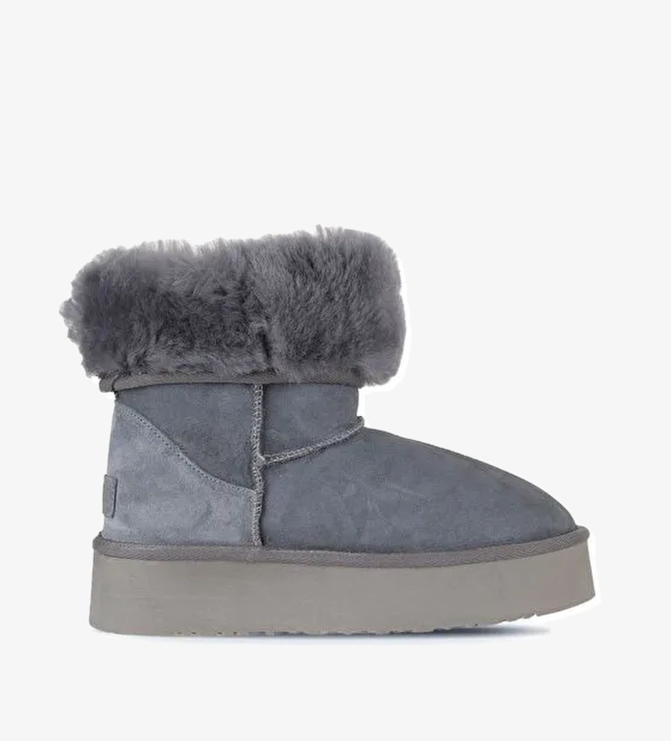 Bueno Shoes Mavi Süet Kadın Dolgu Topuklu Bot 05ag2024054 - Görsel 1