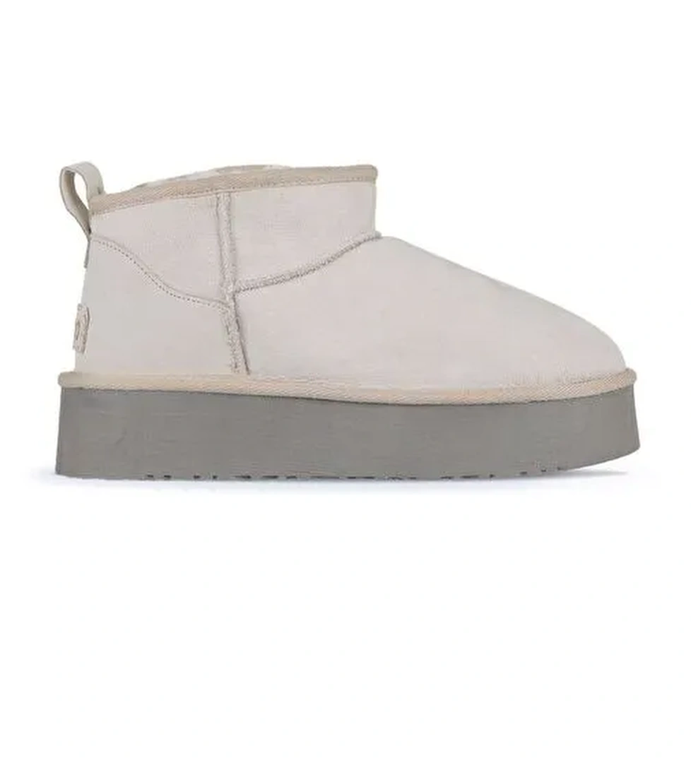 Bueno Shoes Bej Süet Kadın Dolgu Topuklu Bot 05ag2074054 - Görsel 1