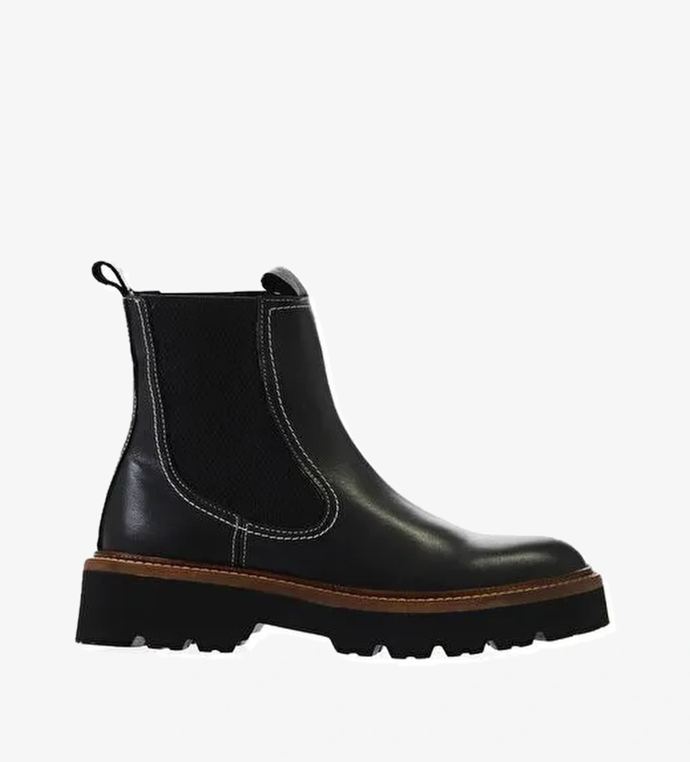 Bueno Shoes Siyah Deri Kadın Düz Bot 01wv9905 - Görsel 1