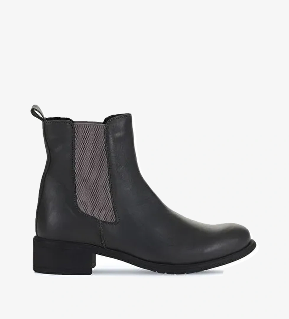 Bueno Shoes Gri Koyu Deri Kadın Topuklu Bot 01wz7404 - Görsel 1