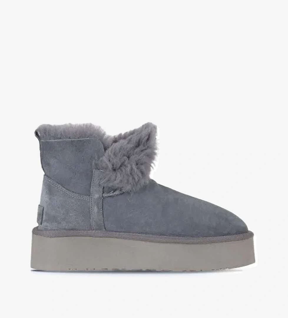 Bueno Shoes Mavi Süet Kadın Dolgu Topuklu Bot 05ag2104054 - Görsel 1