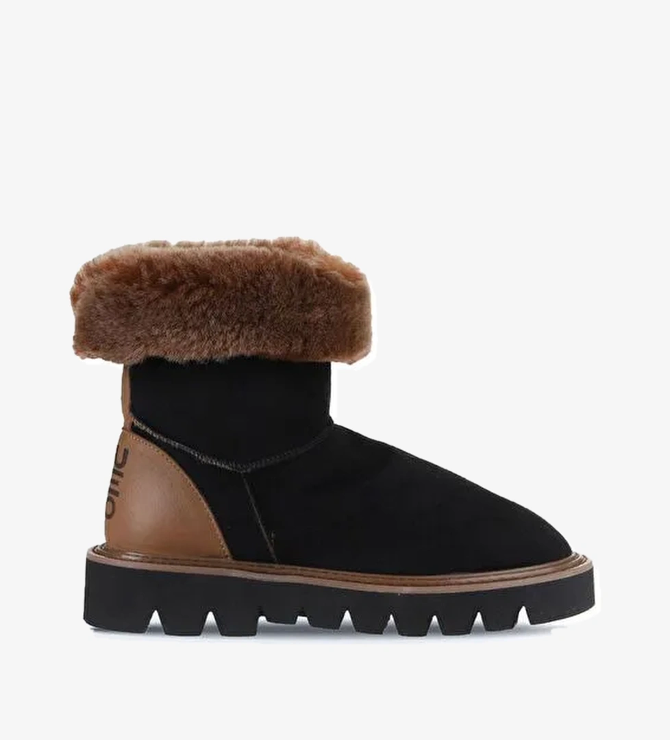 Bueno Shoes Siyah Kahve Deri-süet Kadın Düz Bot 01wv10205 - Görsel 1