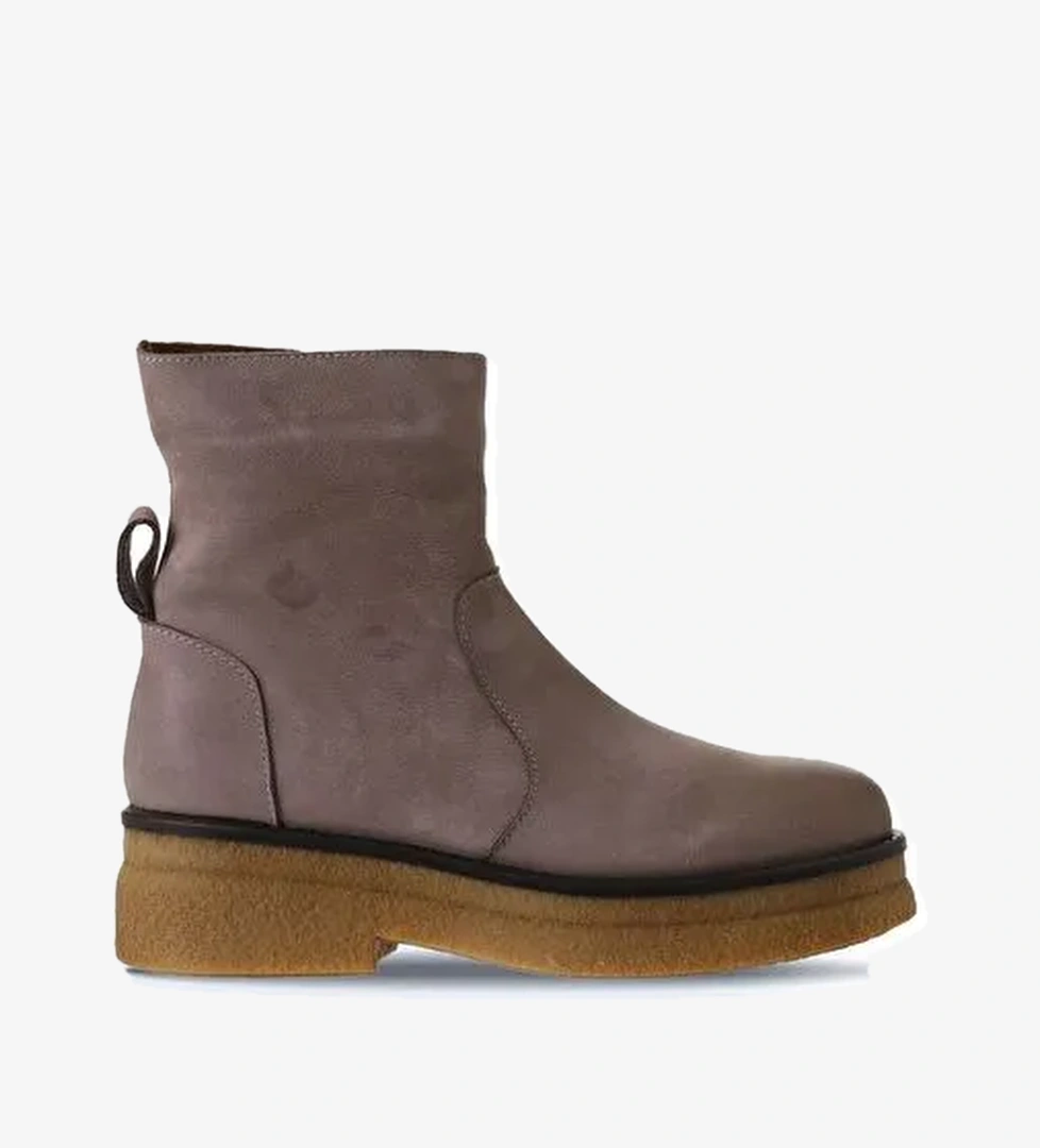 Bueno Shoes Bej Nubuk Kadın Düz Bot 01wv0202 - Görsel 1