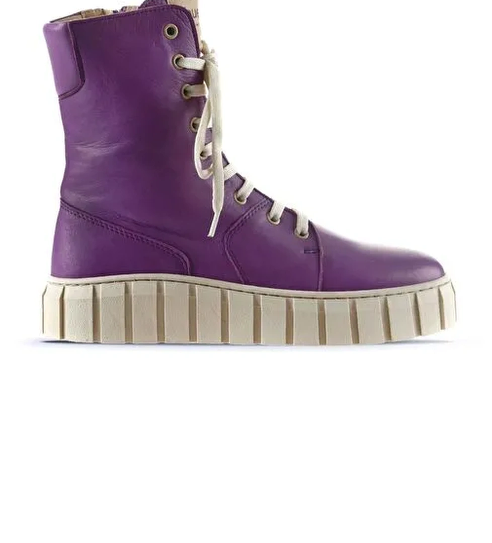 Bueno Shoes Lila Deri Kadın Düz Bot 01wt3404 - Görsel 1