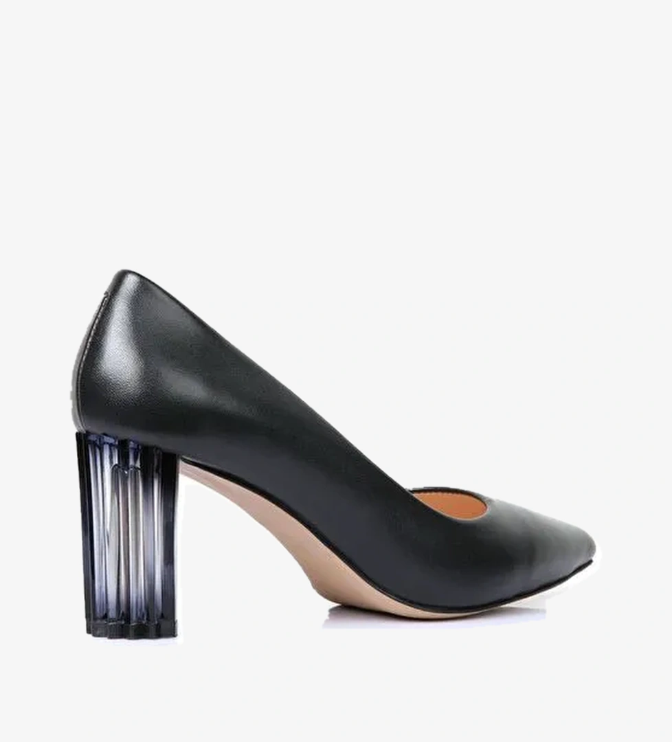 Nemesis Gerçek Deri Kadın Topuklu Ayakkabı Siyah - Görsel 1
