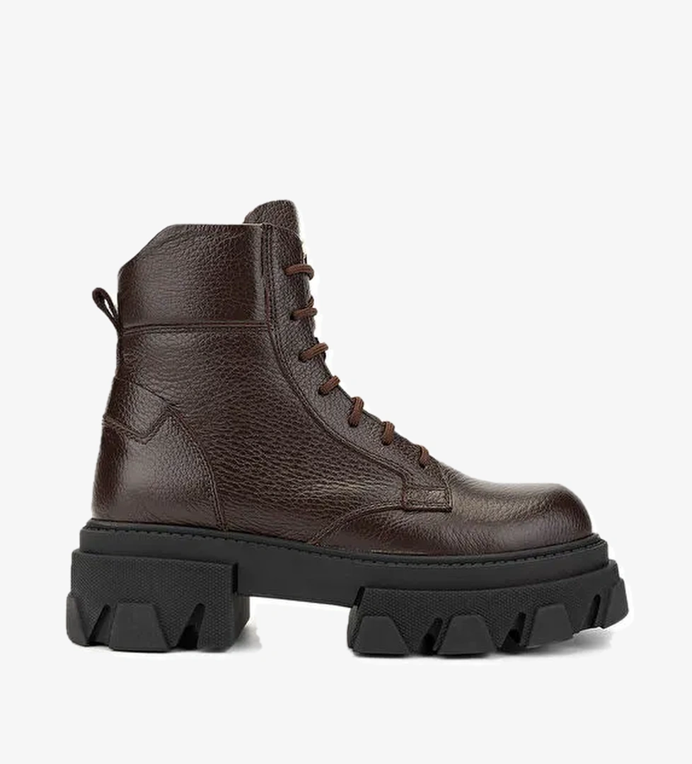 Tamer Tanca Kadın Hakiki Deri Kahverengi Casual Bot - Görsel 1