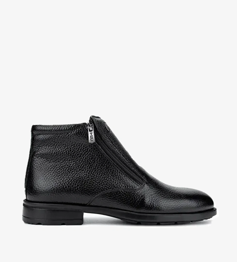 Tamer Tanca Erkek Hakiki Deri Siyah Deri Klasik Bot - Görsel 1