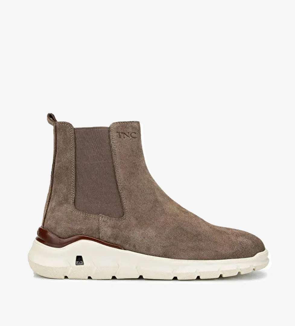 Tamer Tanca Erkek Hakiki Deri Bej Süet Casual Bot - Görsel 1