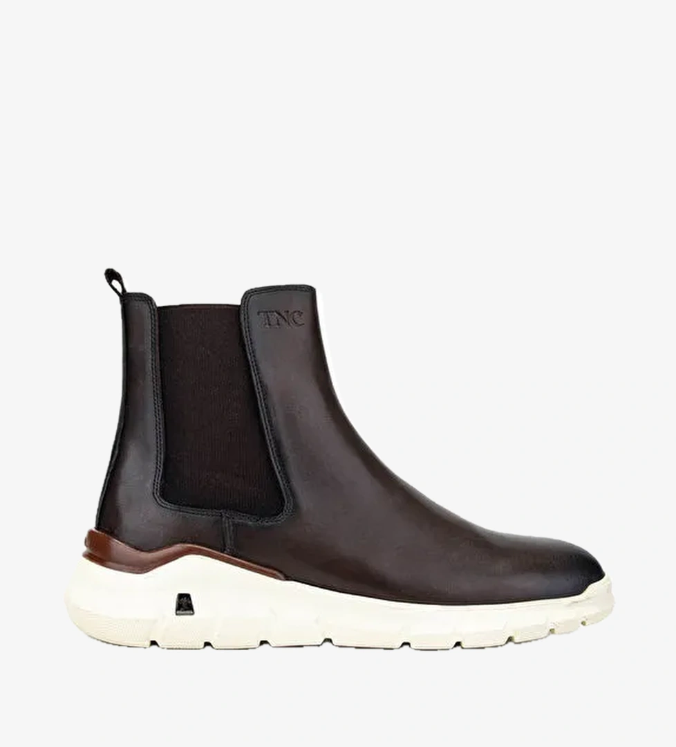 Tamer Tanca Erkek Hakiki Deri Kahverengi Casual Bot - Görsel 1