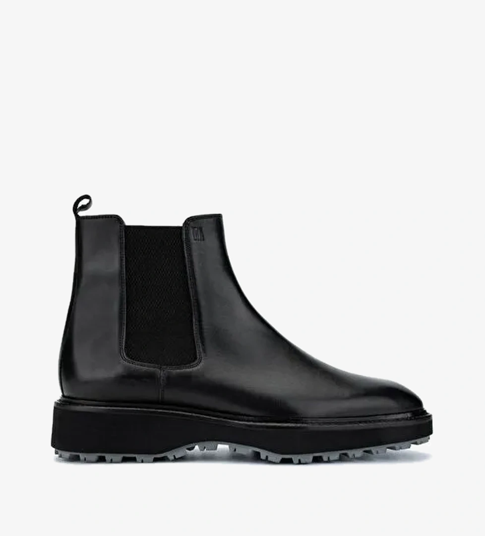 Valmenti Erkek Hakiki Deri Siyah Klasik Bot - Görsel 1