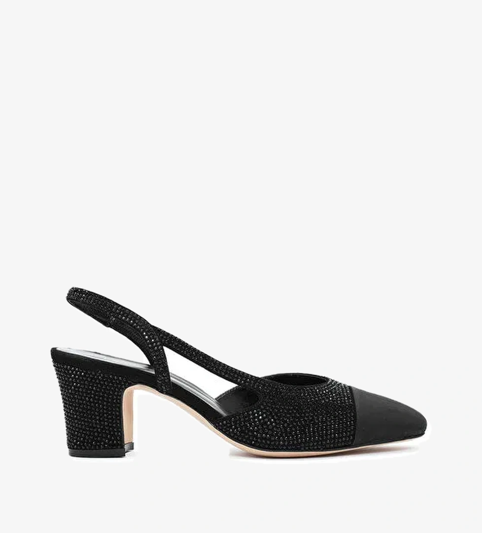 Derimod Siyah Kadın Deri Topuklu Ayakkabı 24WFD1224TS - Görsel 1