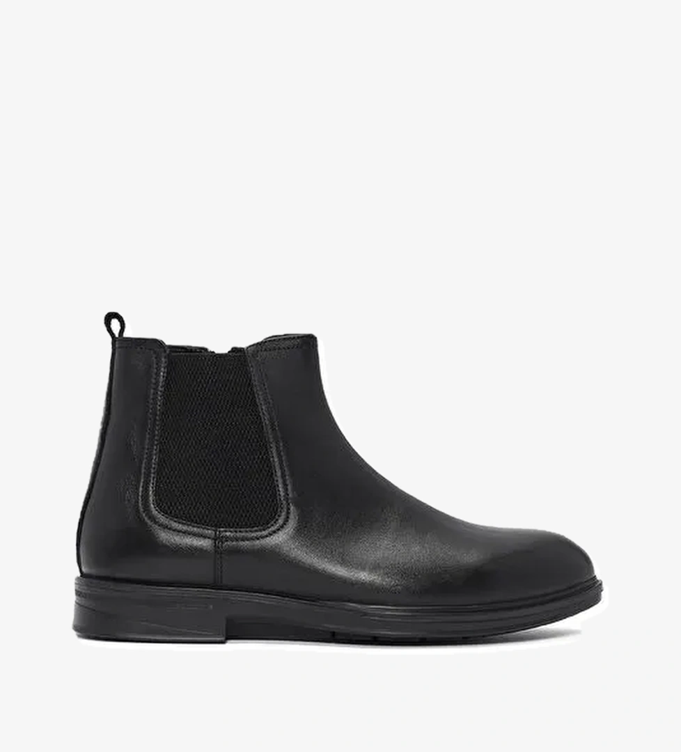 Erkek Siyah Deri Chelsea Bot 24WFD677618 - Görsel 1