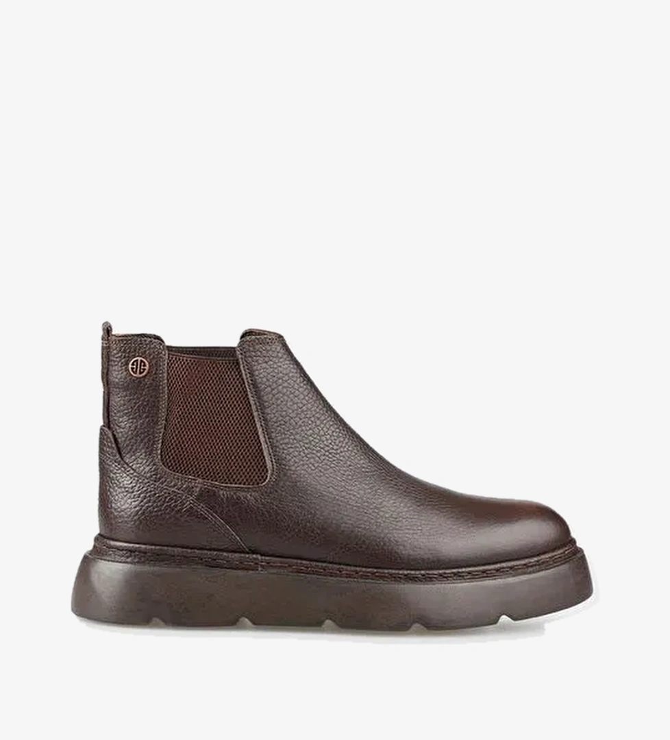 Kahve Deri Erkek Günlük Bot - Görsel 1