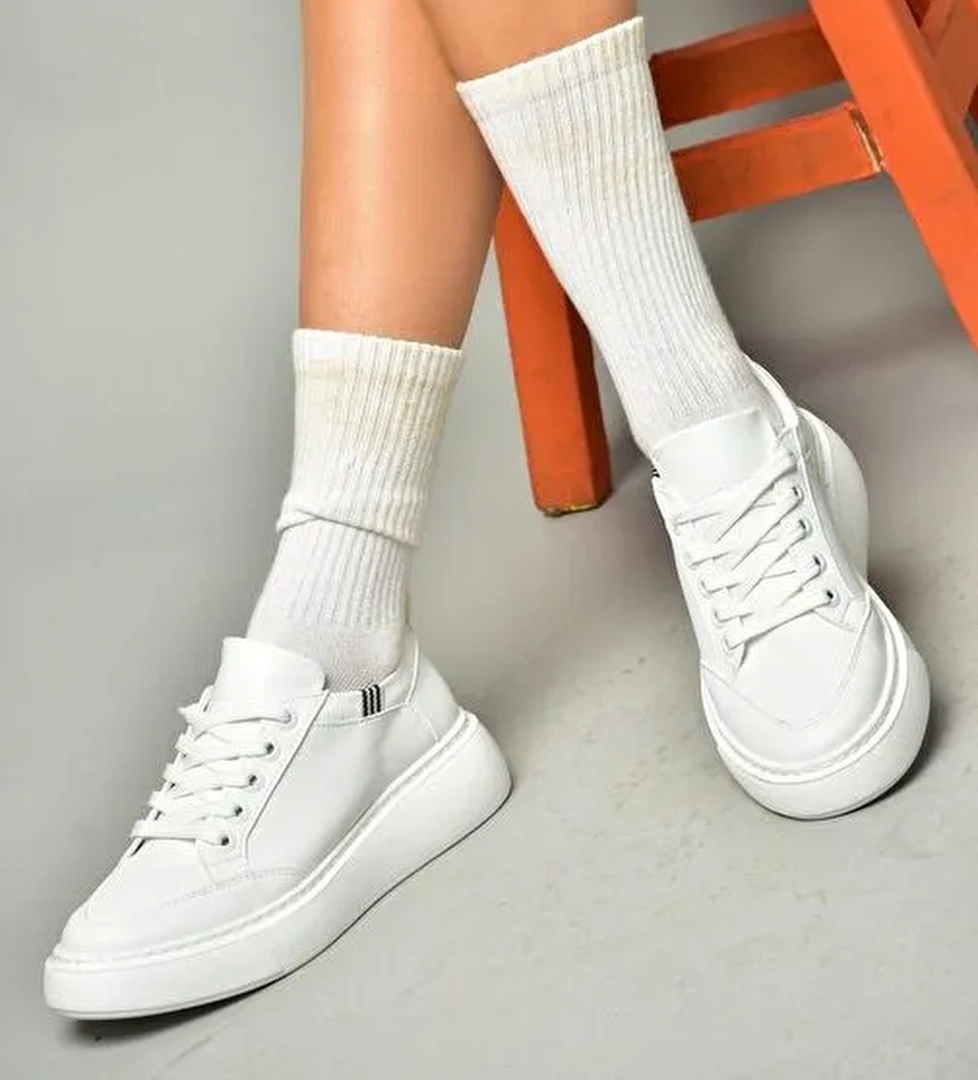 S274048409 Beyaz Kadın Spor Ayakkabı Sneakers - Görsel 1