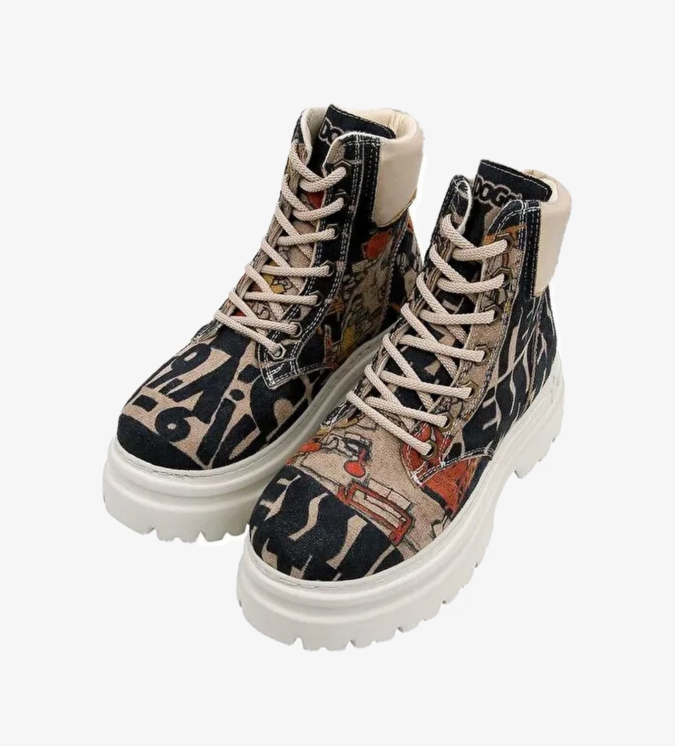 Kadın Vegan Deri Siyah Bot - Supper Tasarım - Görsel 1