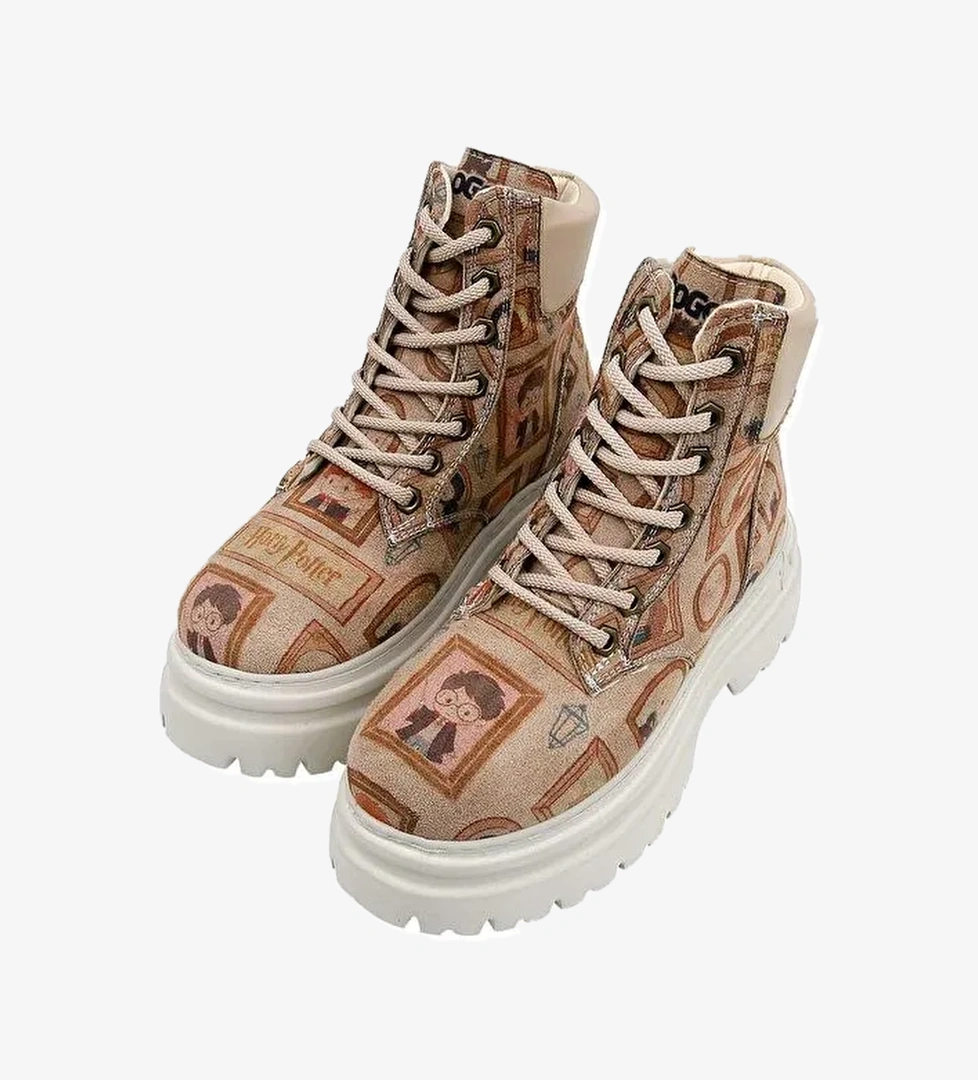 Kadın Vegan Deri Bej Bot - Frames-of-Hogwarts Tasarım - Görsel 1