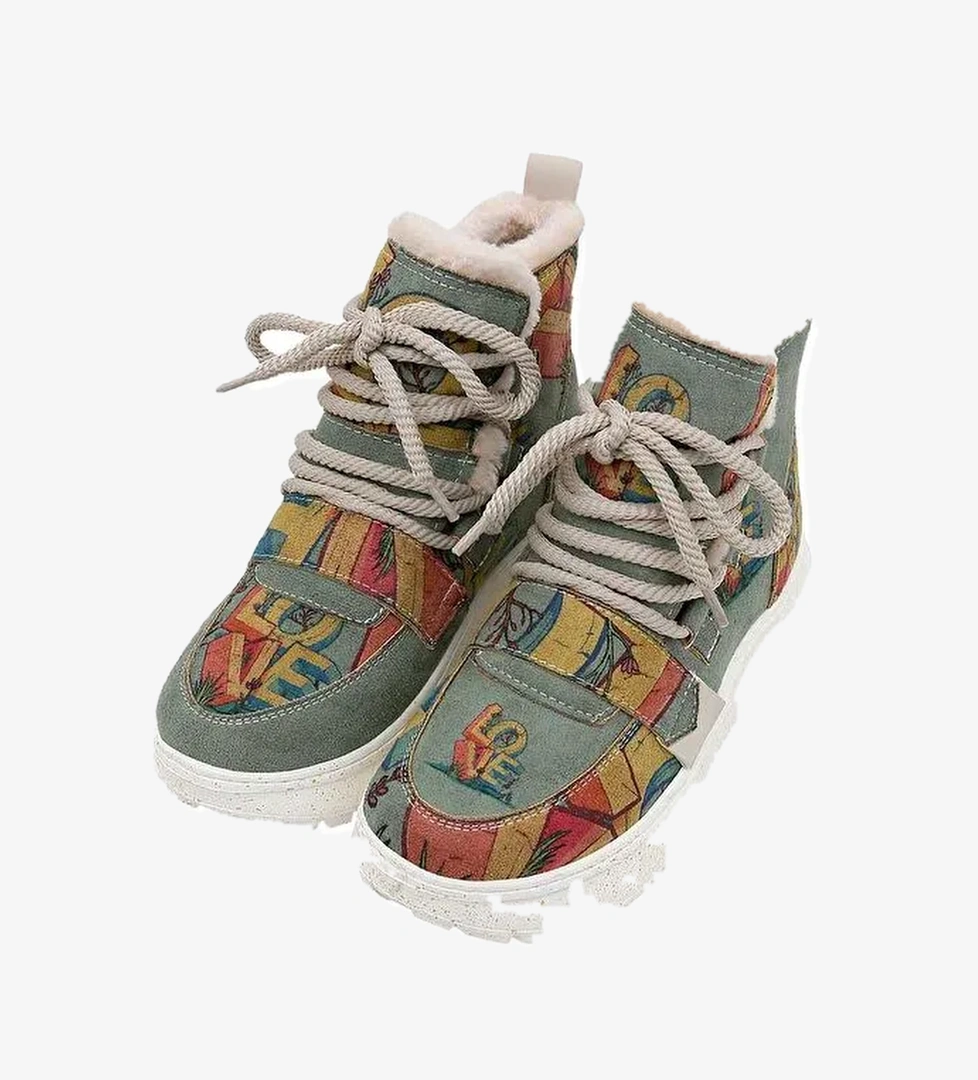 Kadın Vegan Deri Turkuaz Bot - Love Tasarım - Görsel 1