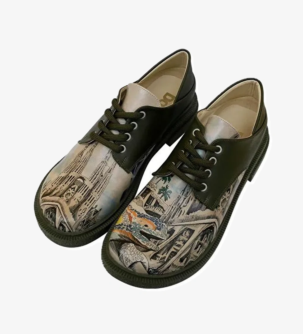 Kadın Vegan Deri Çok Renkli Günlük Ayakkabı - Barcelona Tasarım - Görsel 1