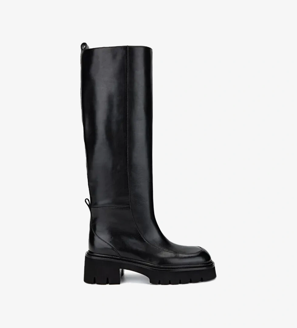 Valmenti Kadın Hakiki Deri Siyah Deri Casual Çizme - Görsel 1