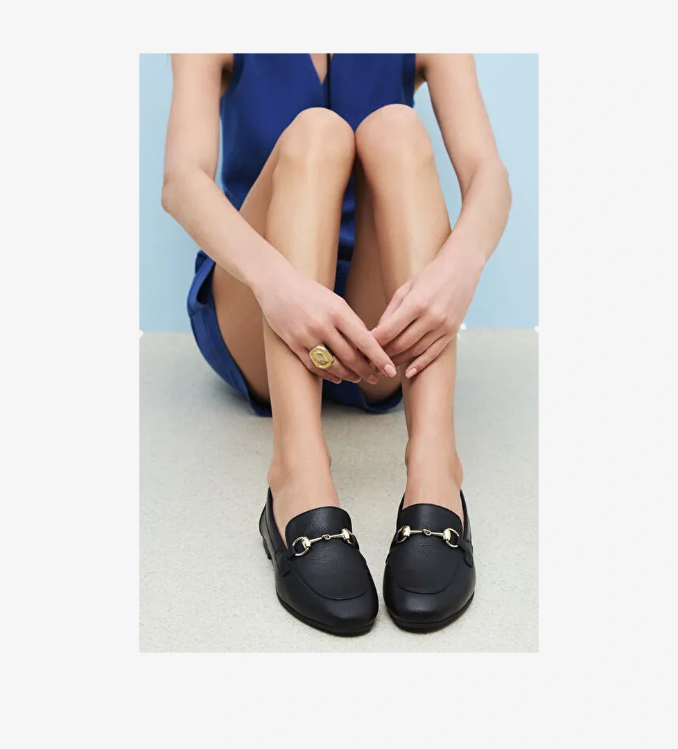 Ziya Siyah Kadın Deri Loafer 1511044Z201_000 - Görsel 1