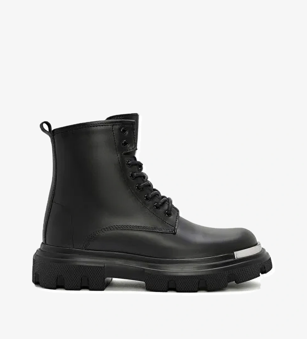 Derimod Derimod Erkek Siyah Bağcıklı Fermuarlı Deri Postal Bot 24WFD650218 | Boyner Siyah - 1. görsel