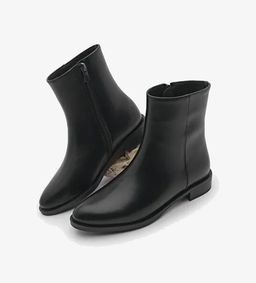 Kadın Fermuarlı Günlük Bot Longa Siyah - Görsel 1