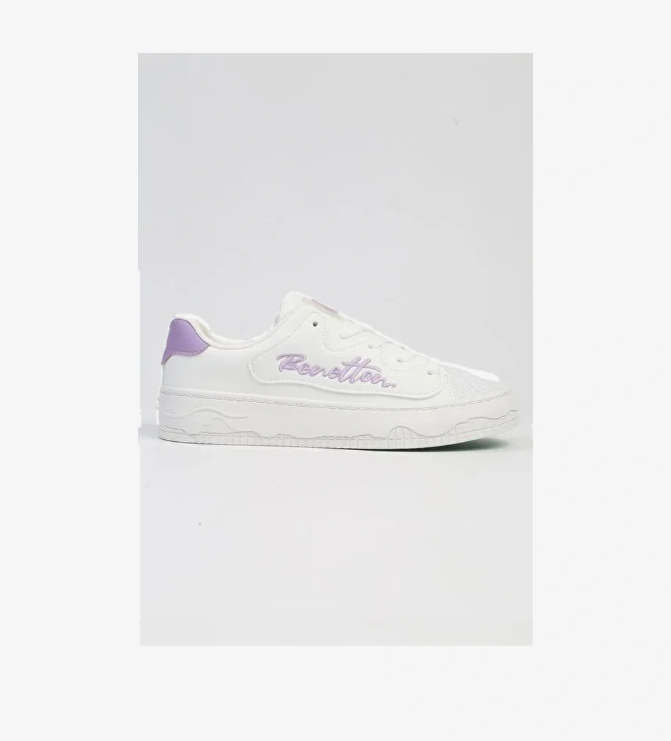 United Colors of Benetton Beyaz-Lila Kadın Sneaker BNI-10102-Beyaz Pudra - Görsel 1