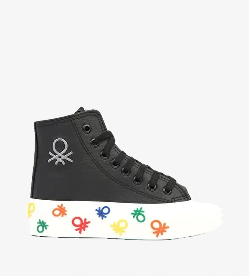 Benetton® | BN-31128 - Siyah Beyaz-Kadın Spor Ayakkabı - Görsel 1