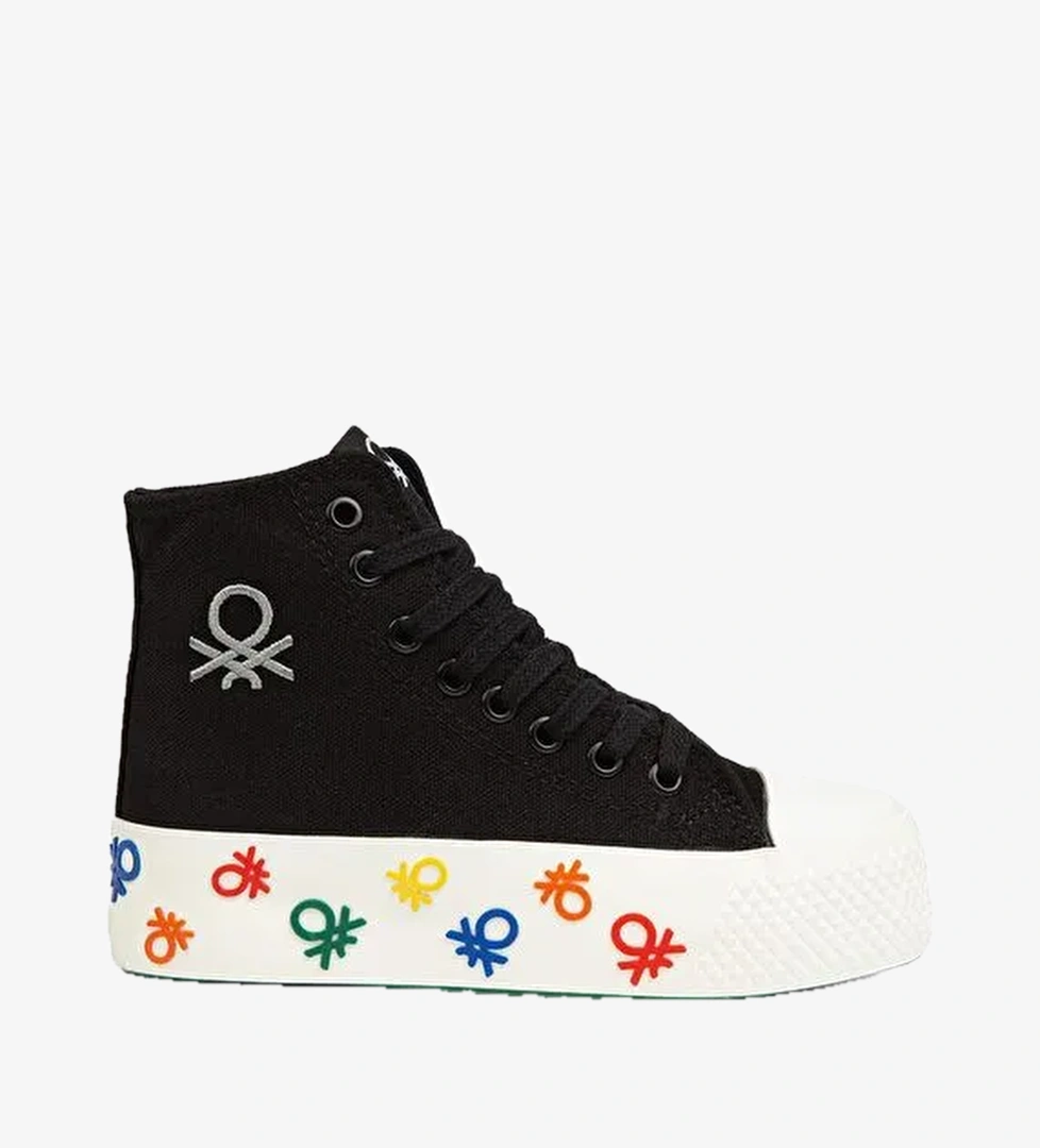 United Colors of Benetton Siyah Kadın Sneaker BN-30943-Siyah Beyaz - Görsel 1