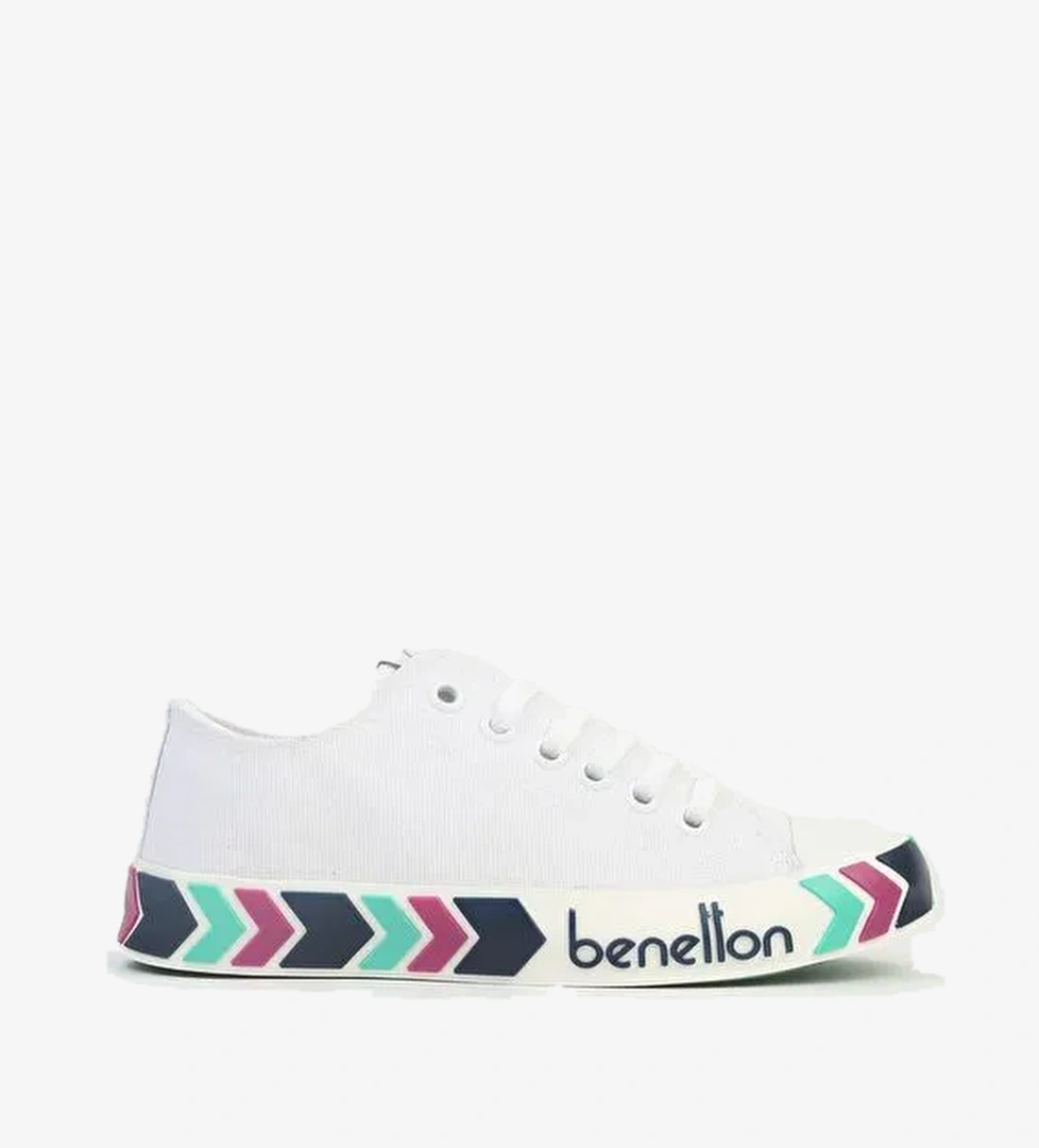 United Colors of Benetton Beyaz Kadın Sneaker BN-90620-Beyaz Lacivert - Görsel 1