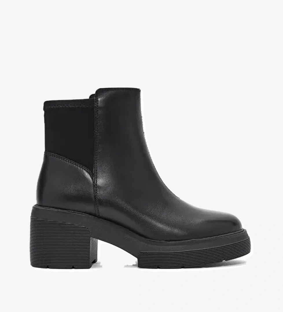 Geox Kadın Siyah Spherica Kalın Topuklu Fermuarlı Deri Bot D46WWA04315C9999 - Görsel 1