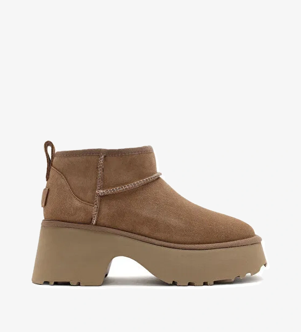 Kadın Taba Kalın Tabanlı Süet Deri Teddy Bot 24WFD142910 - Görsel 1