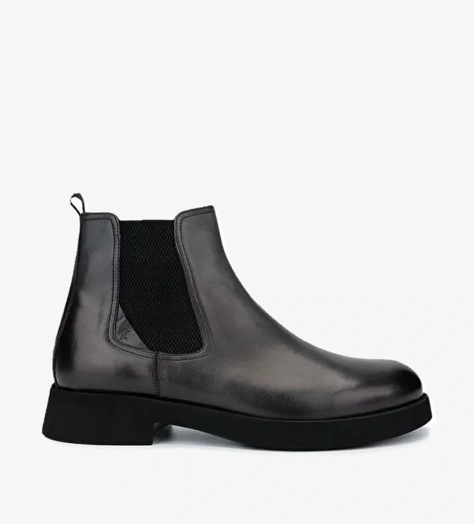 Tamer Tanca Erkek Hakiki Deri Gri Casual Bot - Görsel 1