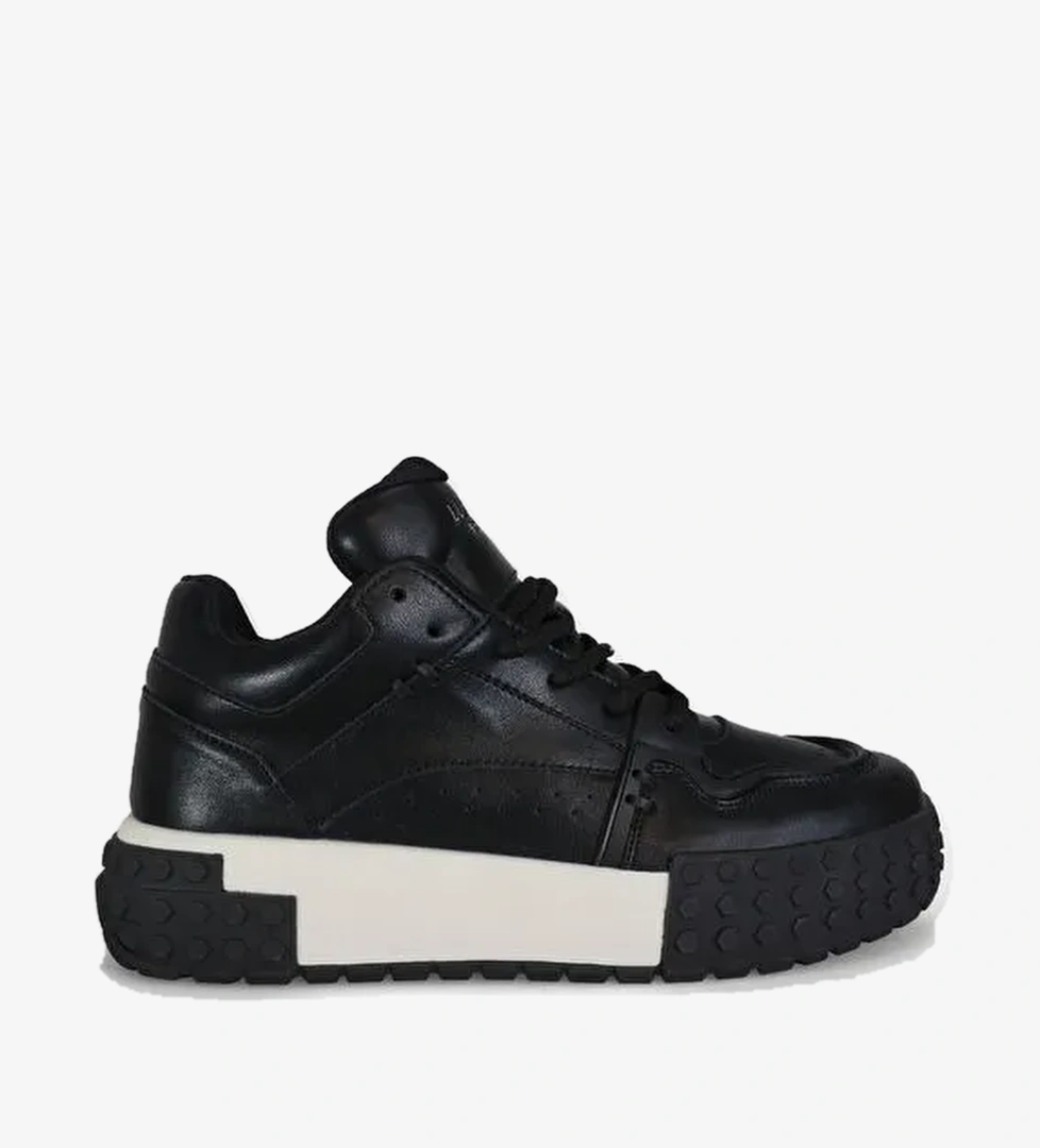 Burton Erkek Deri Sneaker Ayakkabı Siyah - Görsel 1