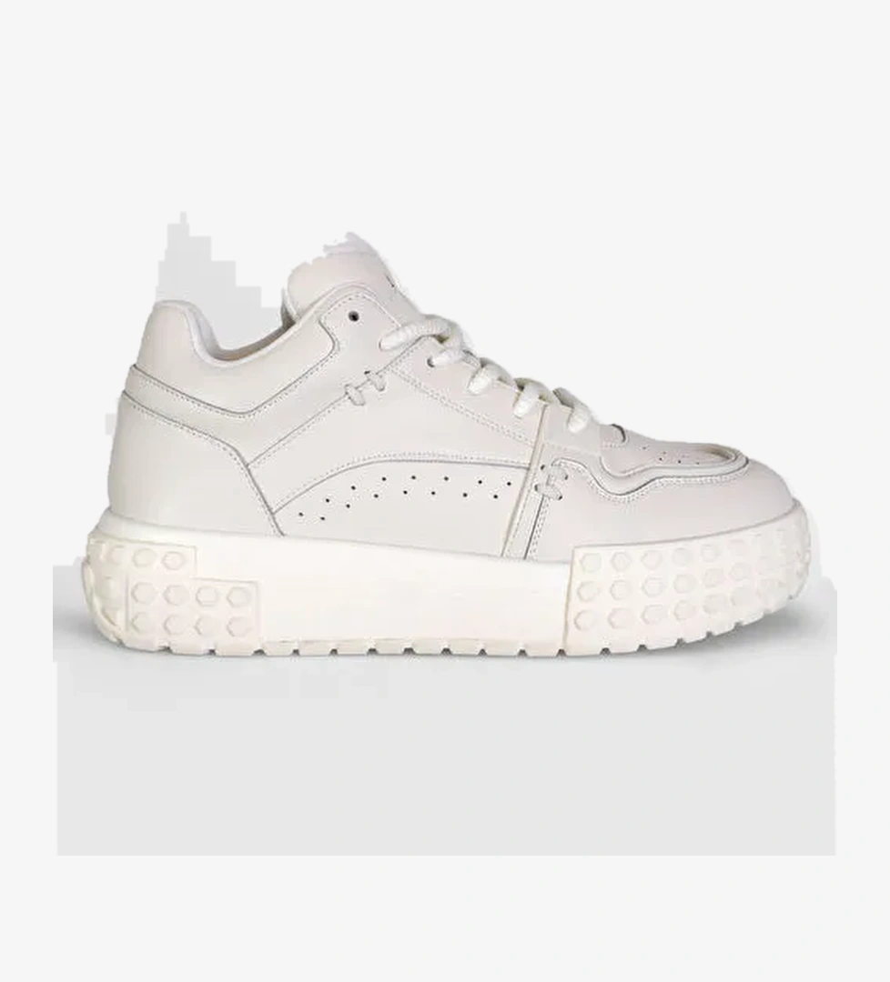 Burton Erkek Deri Sneaker Ayakkabı Beyaz - Görsel 1