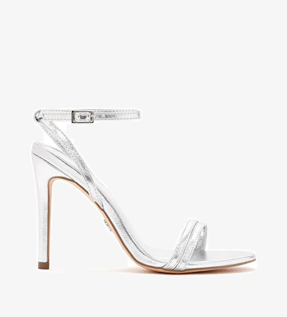 Derimod Derimod Kadın Gümüş Bilekten Bantlı Yüksek Topuklu Sandalet 24SFE491132 Sandalet & Terlik | Boyner Gümüş - 1. görsel