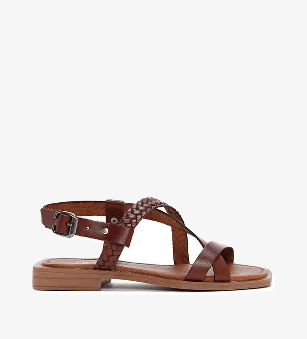 Derimod Derimod Kadın Kahverengi Deri Bodrum Sandaleti 24SFD331818 Boyner'de! Kahverengi - 1. görsel