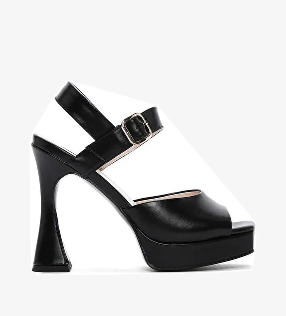 Derimod Derimod Kadın Siyah Bilekten Bantlı Yüksek Topuklu Sandalet 24SFE401416 Sandalet & Terlik | Boyner Siyah - 1. görsel