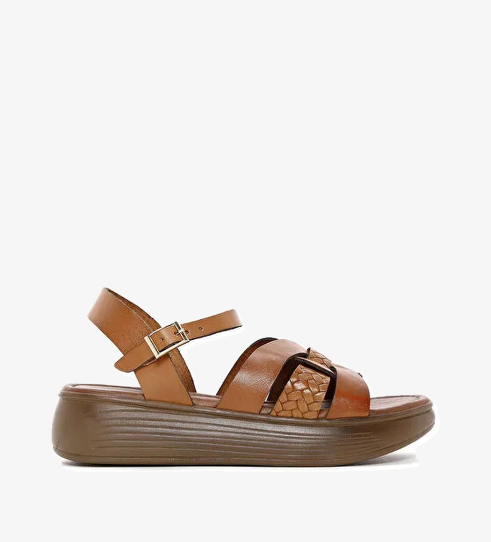 Derimod Derimod Kadın Taba Bilekten Bantlı Deri Sandalet 24SFD331918 Boyner'de! Taba - 1. görsel