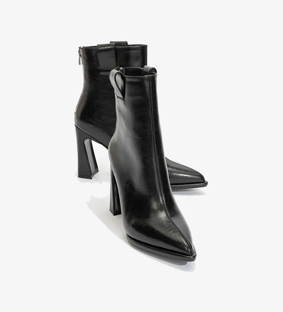 AJA Siyah Kadın Kalın Topuklu Çizme Olabilen Bot - Görsel 1