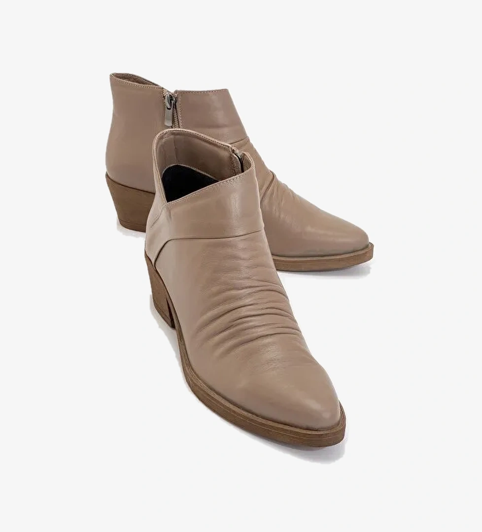 RULE Taş Hakiki Deri Kadın Kalın Topuklu Bot - Görsel 1