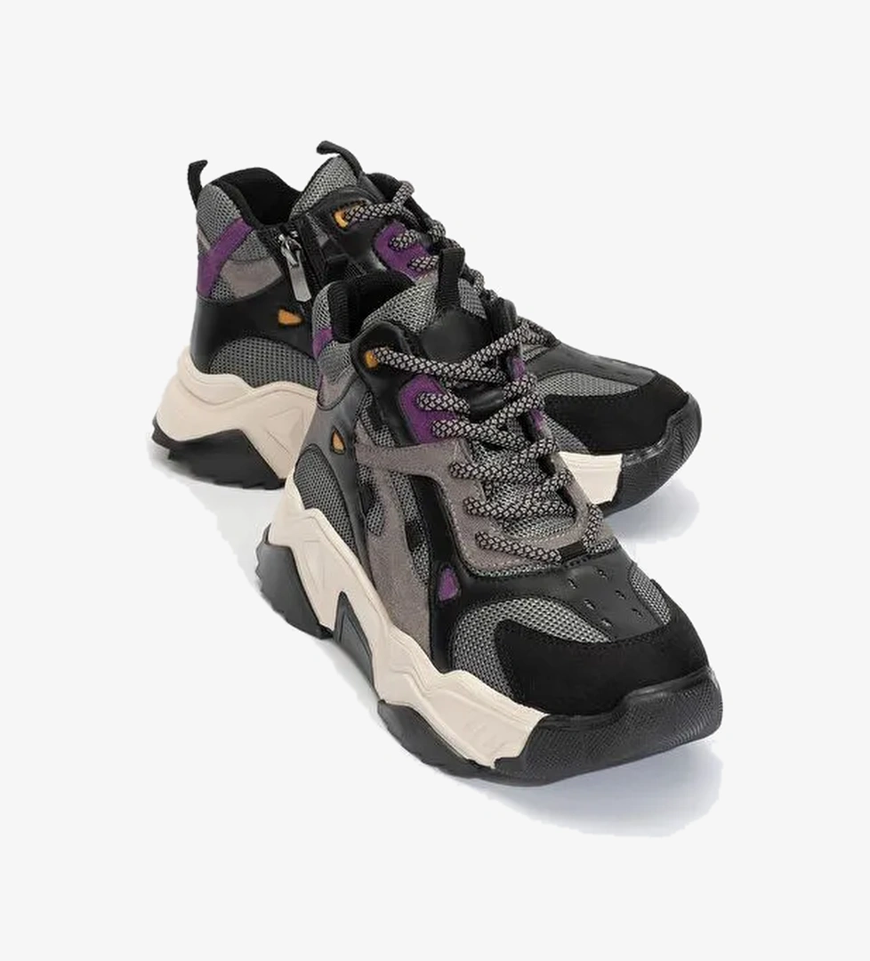 LOWEL Siyah-Mor Kadın Spor Bot - Görsel 1