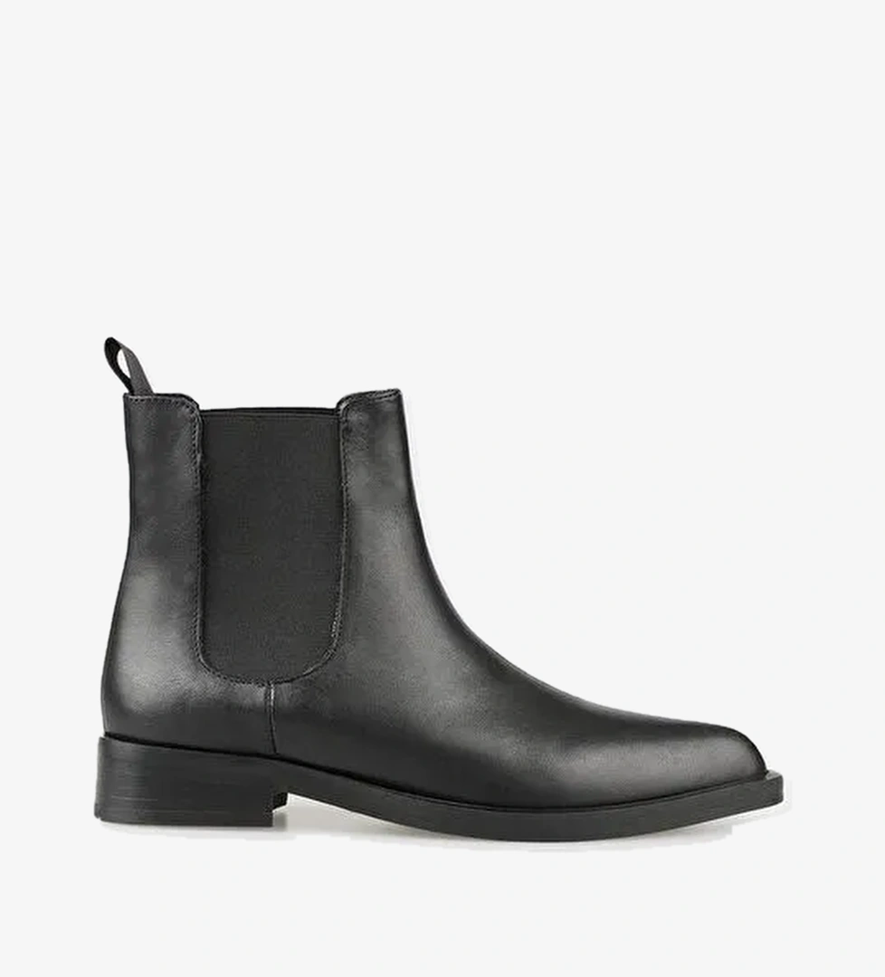 Siyah Deri Kadın Günlük Bot - Görsel 1