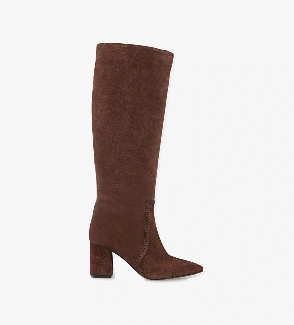 Elle Elle Belirsiz Kahve Deri Kadın Orta Topuk Çizme Bot | Boyner Belirsiz - 1. görsel