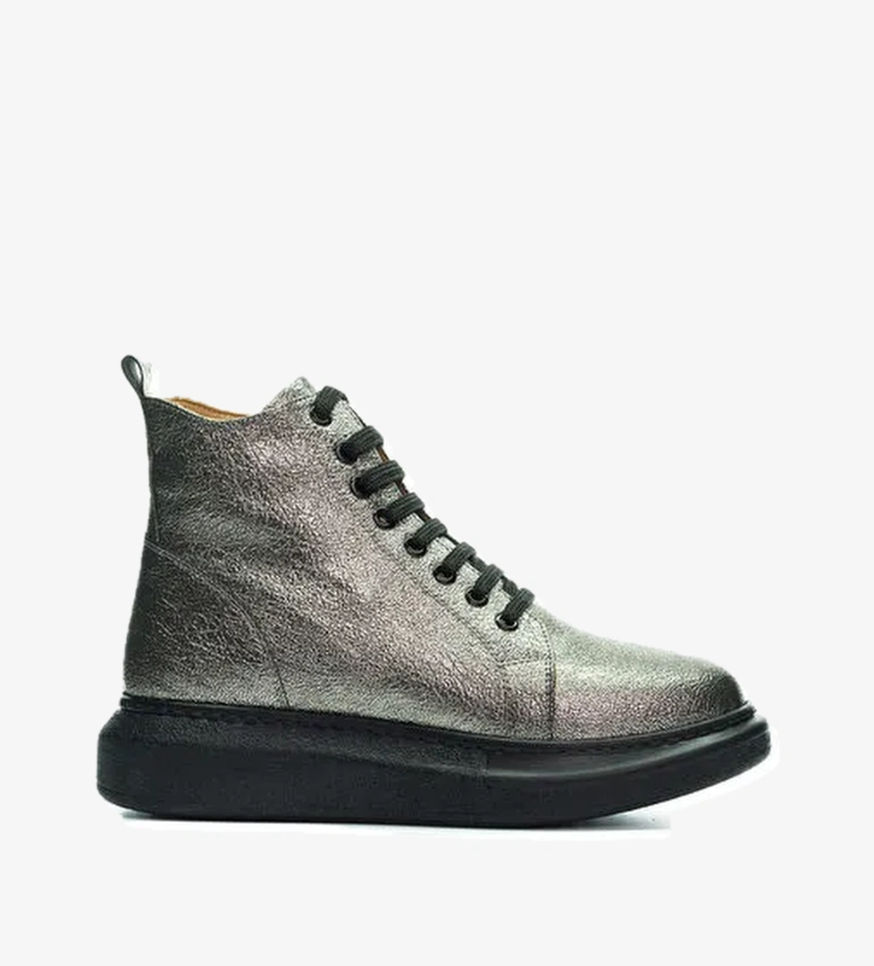 Nemesis Gerçek Deri Kadın Spor Bot Antrasit - Görsel 1