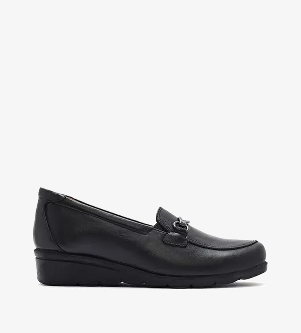 Derimod Siyah Kadın Deri Dolgu Topuk Ayakkabı 25SFD410118 - Görsel 1